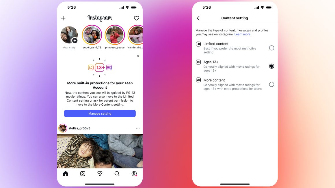 Instagram Teen Accounts are now rated PG-13